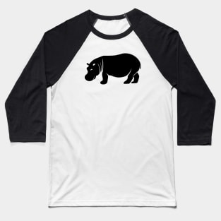 Hippo Silhouette Baseball T-Shirt